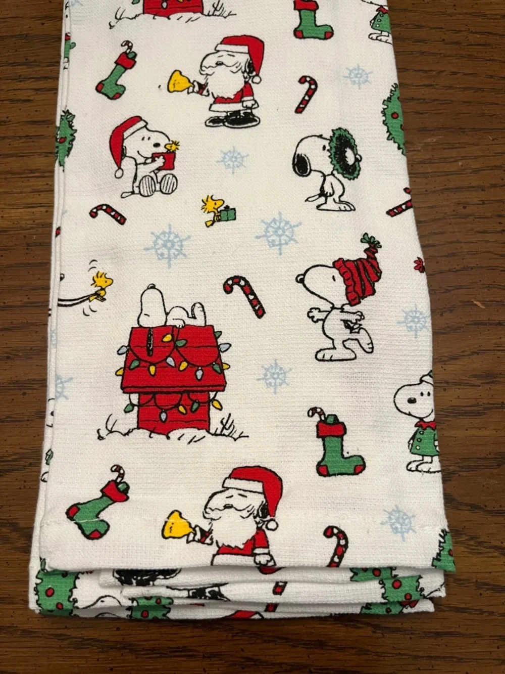 Peanuts Holiday Snoopy Kitchen‎ Towel - White, Red, Green